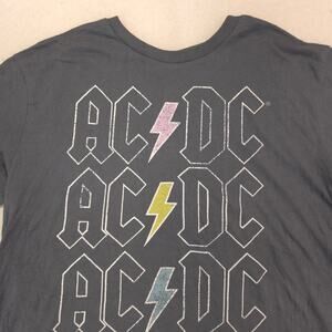 ACDC Band Crew Neck Short Sleeve Graphic T Shirt Mens Size Large L Gray